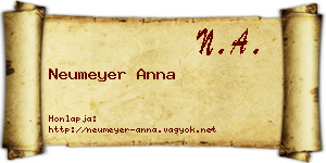 Neumeyer Anna névjegykártya